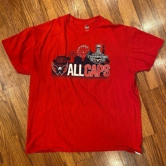 NHL Washington Capitals Stanley Cup Champions 2018 Red Mens XL - Picture 1 of 5